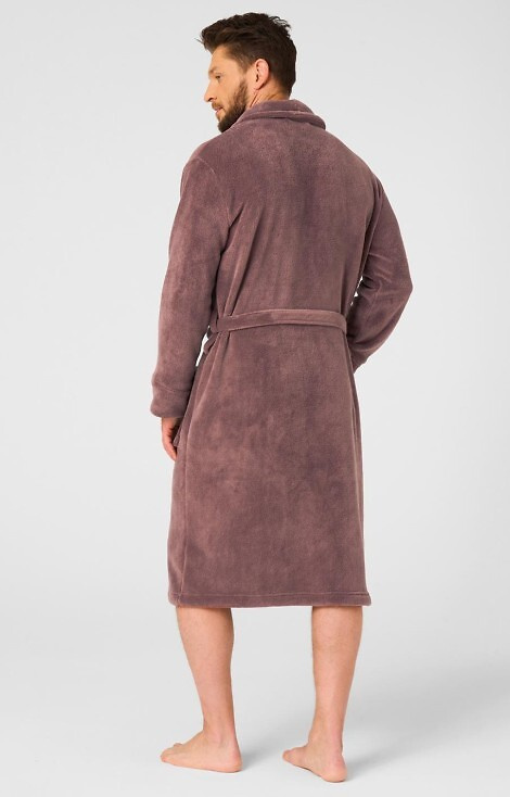 Key MGL 255 szlafrok męski brązowy – miękki, ciepły, klasyczny krój