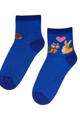W84.01P Woman Casual Skarpety Walentynkowe damskie Wola 200/B53 - blue