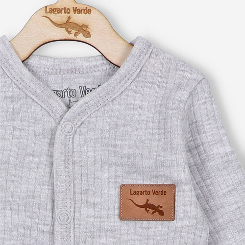 Lagarto Verde Pajacyk z dzianiny prążkowej - szary