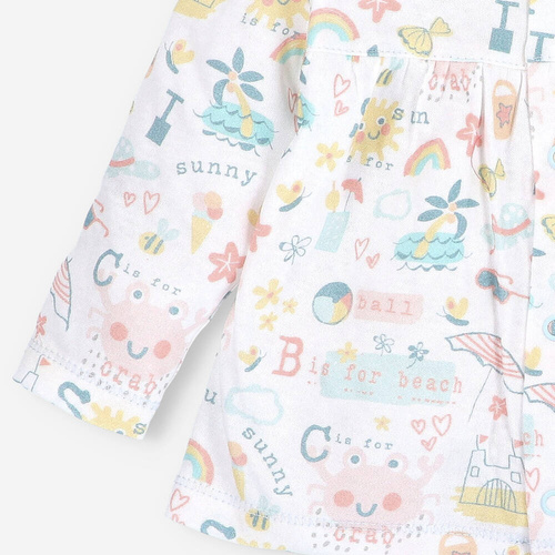 Kaftanik niemowlęcy z bawełny organicznej Sunny Nini druk