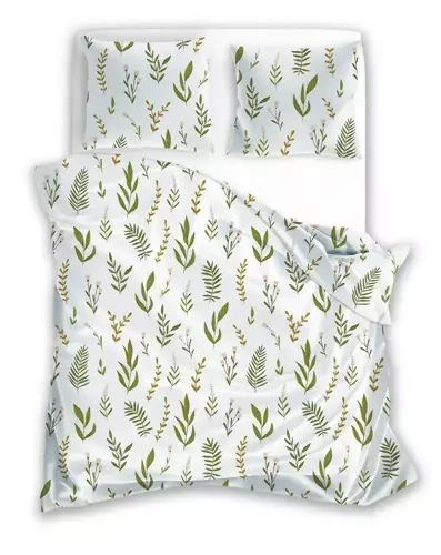Pościel z mikrofibry Harmony 2 liście Faro zielony