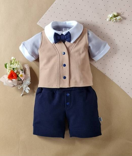 Body z krótkim rękawem 045KR Little Gentleman Marija - szary