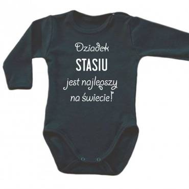 Body długi rękaw "Dziadek najlepszy na świecie"" Moocha czarny