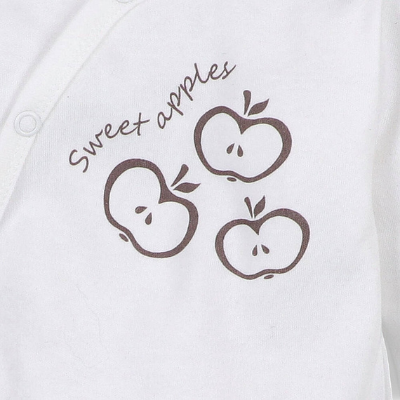 Body kopertowe z bawełny organicznej Happy Apples Nini ecru