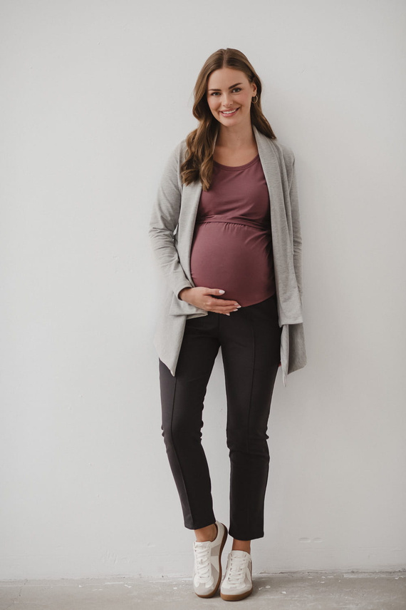 Kardigan ciążowy Mama Wrap Milk&Love jasny szary melanż
