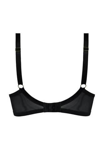 Biustonosz Mediolano Spider Soft 19252 – Zmysłowy Design, Czarna Koronka, Dekoracyjne Paseczki | Bez Fiszbin, Idealny Dla Dużego Biustu