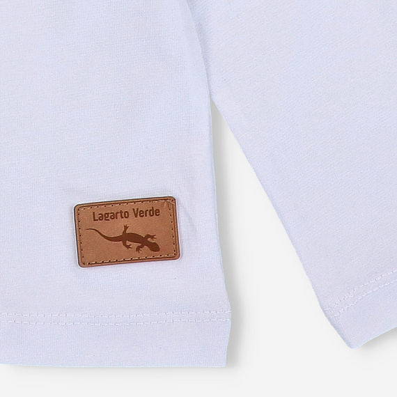 Bluzka chłopięca z długim rękawem KAR-1011 Lagarto Verde biały