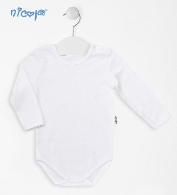 090 Body niemowlęce z długim rękawem "Basic" Nicol - biały