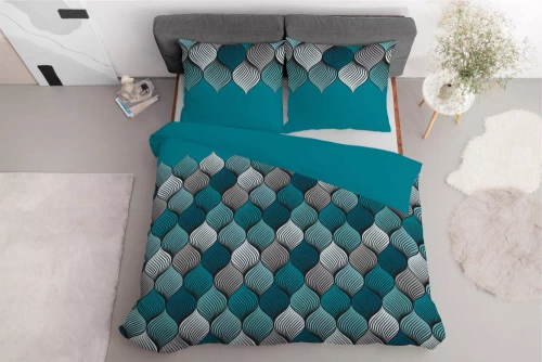 Pościel satynowa Orientalna mozaika 5226 A Detexpol turkusowy