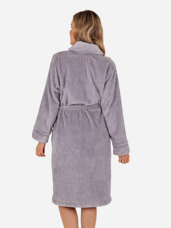 Szlafrok damski polarowy Rosa ByShelly - jasny szary