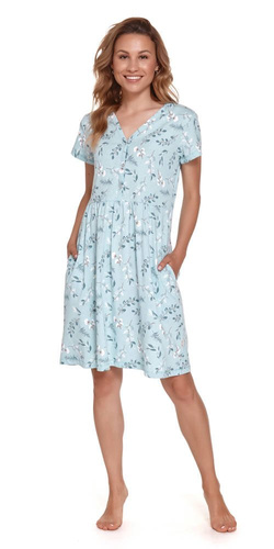 9930 Koszula Nocna ciążowa i do karmienia Doctor Nap - pool blue
