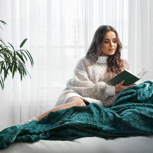 Koc narzuta z mikrofibry Zoe Eurofirany niebieski