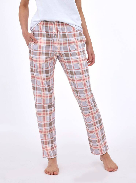 690/40 Spodnie piżamowe Cornette beżowy-kratka