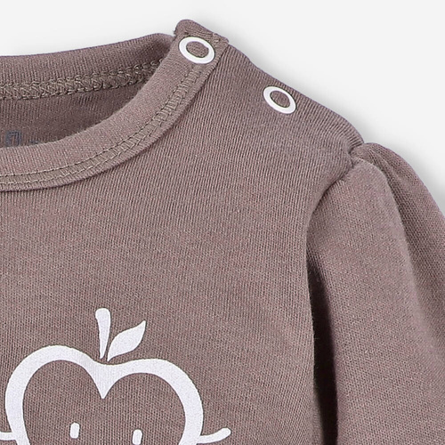 Body z bawełny organicznej Happy Apples Nini brązowy 