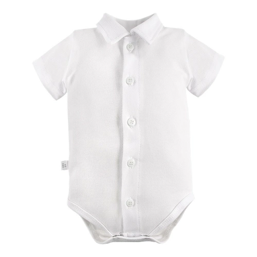 Body z kołnierzykiem z krótkim rękawem Ceremony Eevi - biały