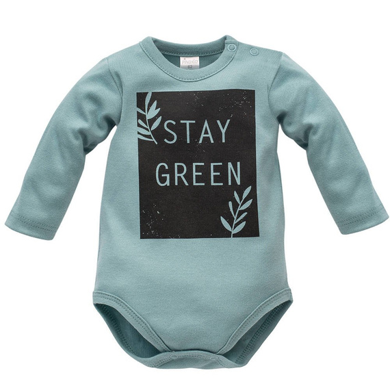  "Stay Green" Body z długim rękawem Pinokio - turkus