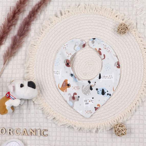 Komplet niemowlęcy z bawełny organicznej Psiaki Nini beżowy