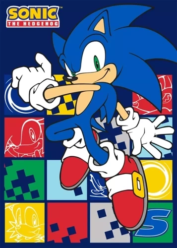 Kocyk polarowy pled dziecięcy Sonic Setino niebieski