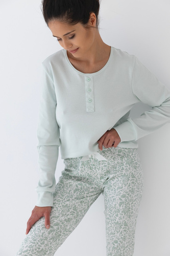 Piżama damska Interlock Olive Sensis - miętowy