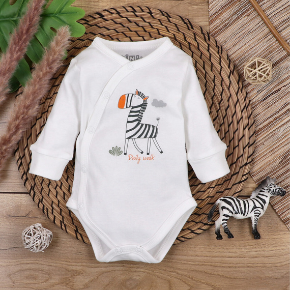 Body kopertowe z bawełny organicznej Zebra Nini ecru
