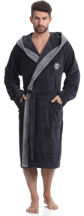 George Szlafrok Męski L&L - granatowy