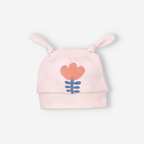 Czapka niemowlęca z bawełny organicznej Tęczowy Ogród Nini