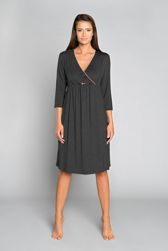 Koszula damska, 3/4 rękaw Sonata Italia Fashion - ciemny melanż/łosoś 