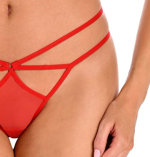 Stringi damskie koronkowe Suzie Teyli - czerwone