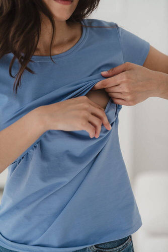 Bluzka do karmienia Milk Shirt Milk&Love błękitny