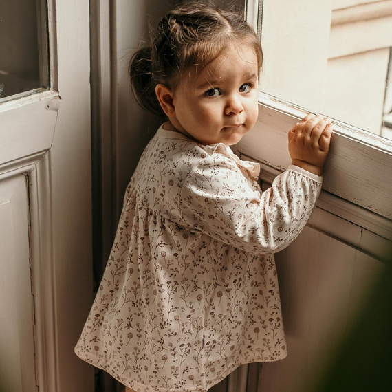 Tunika z długim rękawem Bloom Eevi - ecru druk