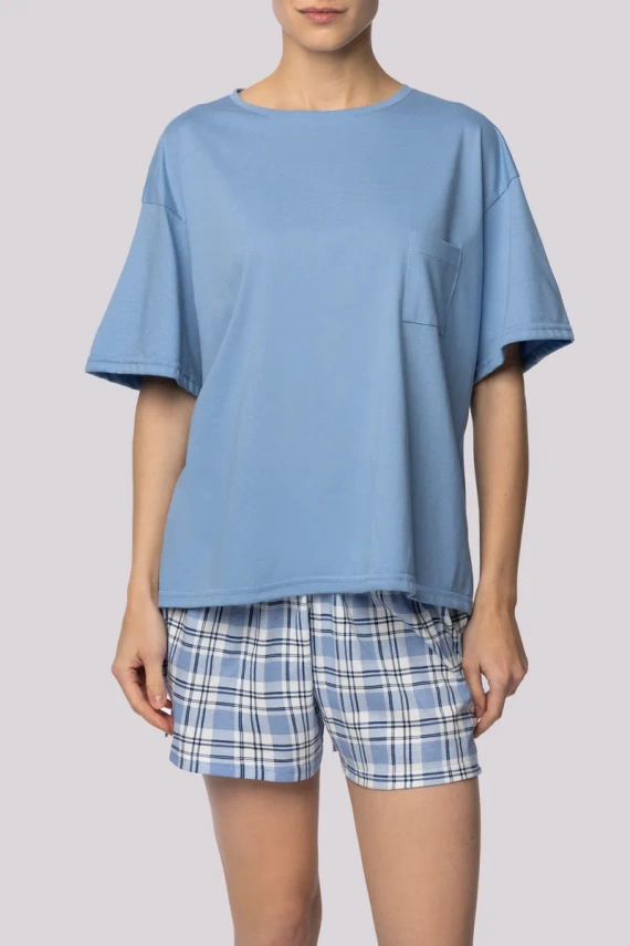Piżama damska Joy shortsleeve Mona sky blue 