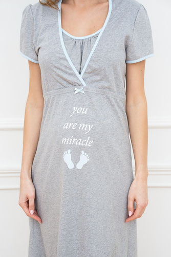 Koszula ciążowa i do karmienia Carlina Italian Fashion - melanż/niebieski