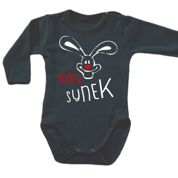 "BUNNY SYNEK"  body długi rękaw Moocha czarny