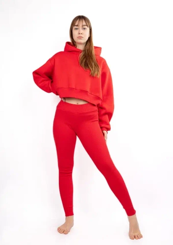 Komplet dresowy bluza+ legginsy DK-K-B13 Dkaren - czerwony