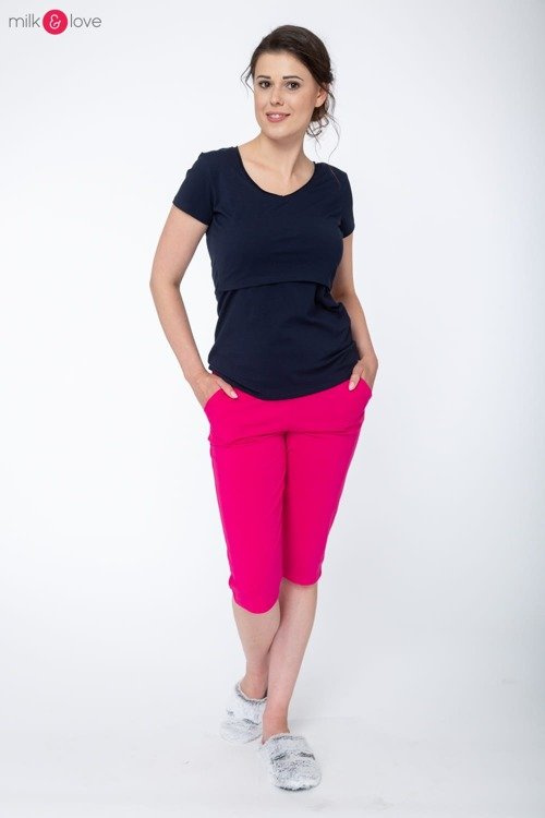 Bluzka ciążowa i do karmienia Night & Day - góra od piżamy Milk&Love granatowa