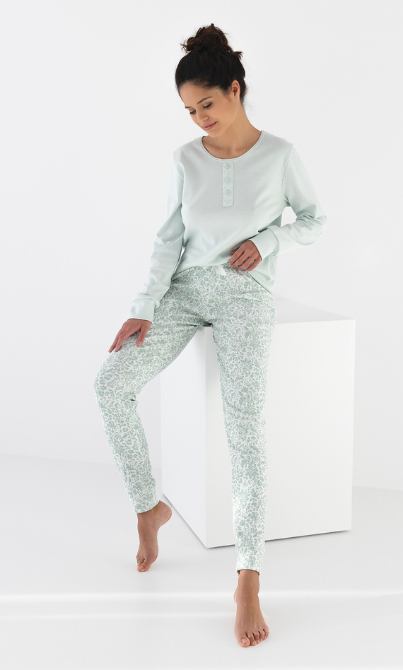 Piżama damska Interlock Olive Sensis - miętowy