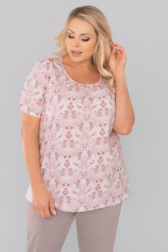 Piżama Damska krótki rękaw, 3/4 spodnie Kalmia Italian Fashion- druk