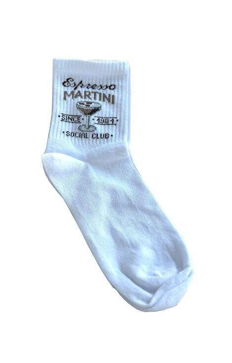 0200-156 Espresso Martini Skarpety damskie Milena -białe