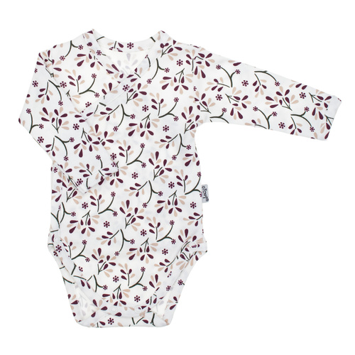 Body niemowlęce Nicol Alisa 217094 – bawełniane, dł. rękaw, kwiaty