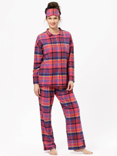 Rozpinana Piżama Damska LNS 483 Key - różowy