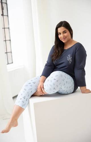 Piżama Damska 3012 Magnolia Taro- granat