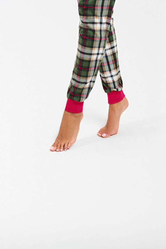 Piżama Damska długi rękaw, długie spodnie Zonda Italian Fashion - amarant/druk