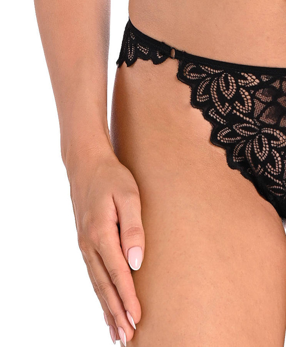 Figi koronkowe brazyliany Lilian Teyli - czarny