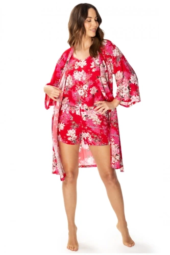 Szlafrok peniuar 86636 Lotos Mewa kwiaty 