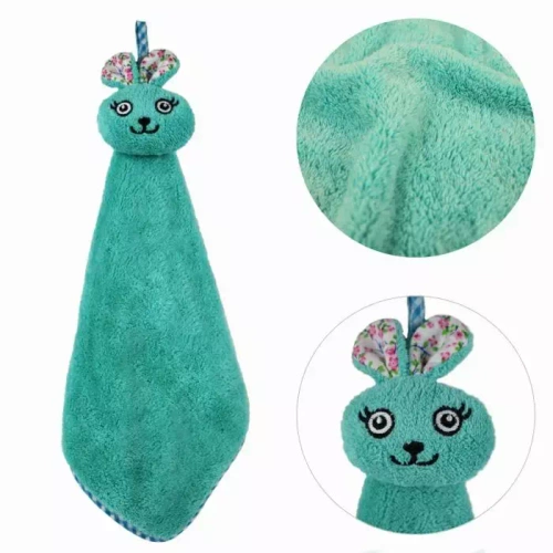 Ręcznik dziecięcy z mikrofibry Piccolo Królik Domarex turkusowy 