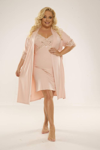 Koszula nocna 639 Noela Forex - beżowy