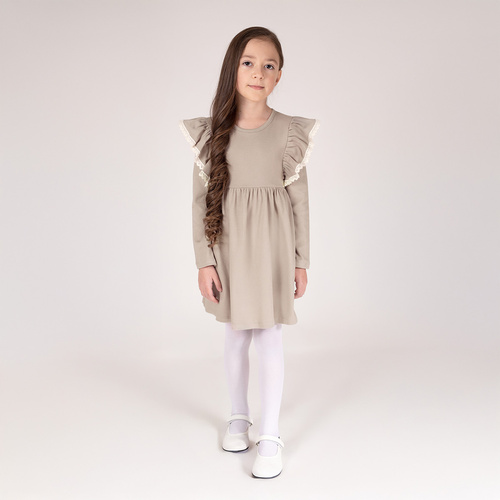 Sukienka dziewczęca Nicol 212169 Tola – długi rękaw, falbany, 100% bawełna, Polska