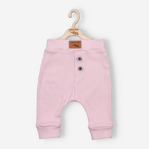 Spodnie prążkowane Lagarto Verde - różowy