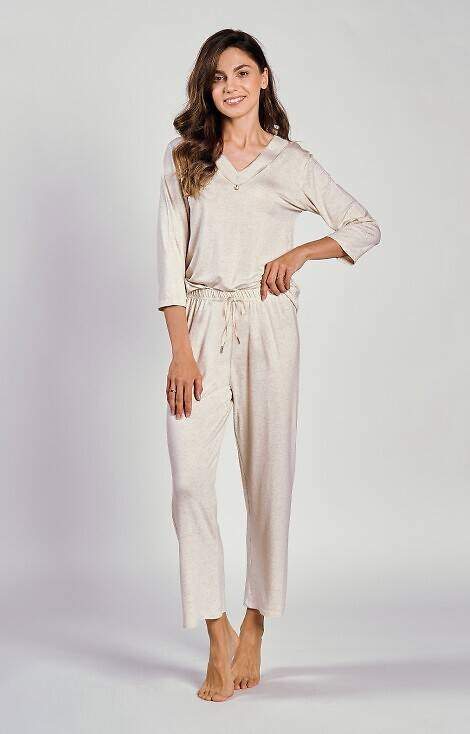 Piżama damska 3245 Haria Taro beżowy