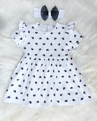 Serduszka dziewczęca sukienka Bamabrillo biały-granatowy